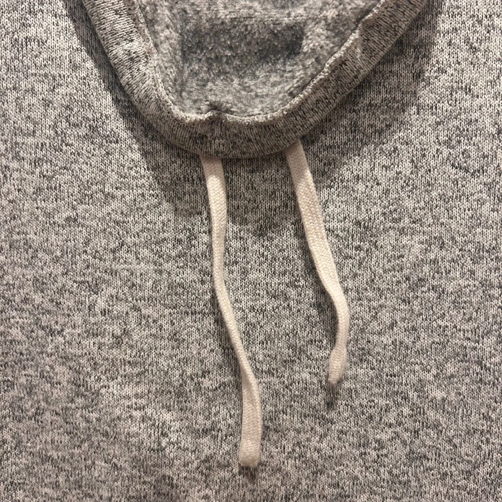 Eddie Bauer Womens Gray Marled Cowl Neck Pullover Sweater Fleece‎ Pocket Large